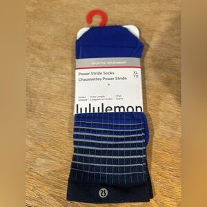 NWT lululemon athletica Blue Riverside Power Stride Socks XL size